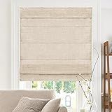 CHICOLOGY Roman Shades for Windows , Window Treatments , Roman Shades , Roman Window Shades , Room Darkening Shades , Window Shades , 34"W X 64"H , Belgian Flax (Privacy & Light Filtering)