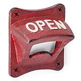 Abbott Collection Antique Red Square Open Wall Opener - Cast Iron (2.5" SQ)