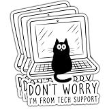 Funny Tech Support Cat Sticker – 3 Inch Laptop Vinyl Decal – IT Humor Waterproof Sticker for Engineers, Coders, Developers, Programmers and Computer Enthusiasts