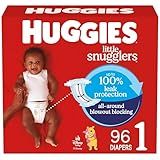 Huggies Size 1 Diapers, Little Snugglers Baby Diapers, Size 1 (8-14 lbs), 96 Count, Packaging May Vary