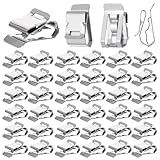 Afcabakila 100 Pcs Stainless Steel Cable Wire Clip S Clip, Solar Panel Double Wire Clamps for PV Wiring/Boat Cable/Boat Trailer/Electrical Cord Managem, 0.2 Inch to 0.3 Inch in Rope Capacity
