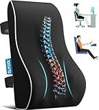 QUTOOL Lumbar Support Pillow for Office Chair,Office Home Essentials,Back Support Pillow for Car, Chair Cushions,Back Pain Relief Improve Posture,Mesh Cover Double Adjustable Straps