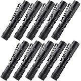 Beieverluck 10 Pack Small Mini Flashlights, Pocket Flashlight Penlight with Clip, Tactical Pen Light for Camping Outdoor Emergency Inspection Fathers Gifts for Dad Husband
