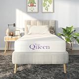 NapQueen 8 Inch Twin-XL Size Mattress, Bamboo Charcoal Memory Foam Mattress, Bed in a Box, White