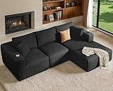 DURASPACE 108'' Modular Sectional Sofa, Cloud Boneless Couch with Deep Seat, Cup Holder, Memory Foam, Corduroy L Shaped Couch for Living Room Bedroom, No Assembly Required