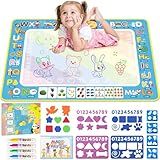 BlissfulBlend Water Doodle Mat Kids Mess Free Coloring Doodle Mat Educational Toys for 3 4 5 6 7 8 Years Old with Magic Pens Educational Toys Toddler Boys Girls Christmas Birthday Holiday Present