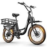 Electric Bike for Adults - 1000W Peak Motor Ebike with 48V15Ah Removable Battery, 20" x 3.0 Fat Tire Step-Thru 7-Speed Commuter Electric Bicycle, Up to 24 MPH, 70 Miles Range, UL 2849 Certified.