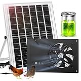 ladate Solar Exhaust Fan with Battery and 3H/6H Timer, IP65 Waterproof