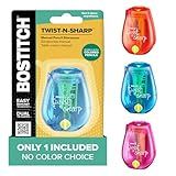 Bostitch Office Pencil Sharpener, Manual, One Assorted Color, Twist-n-Sharp, Kids, Boys, Girls, Colored Pencils, 1 Pack