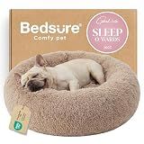 Bedsure Calming Dog Bed Medium Size Dog Donut Washable Pet Bed,30ins Camel