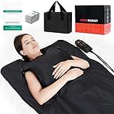 yamxun Infrared Sauna Blanket for Home: Portable Full Body Deep Heat Detox Wrap - Adjustable 86-176°F Far Infrared Therapy with 20-60 Min Timer Waterproof Foldable Design 71 x 31.5 Inch