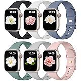 Maledan Compatible with Apple Watch Band 38mm 40mm 41mm 42mm 44mm 45mm 46mm 49mm Women Men, 6 Pack Silicone Sport Strap Compatible for Apple Watch Bands iWatch Series 11 10 9 8 7 6 5 4 3 2 1 SE Ultra