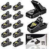 VEFEFI Mouse Traps 12-Pack - for House Indoor Outdoor, Small Mice Traps for House Indoor, Reusable Mousetrap Quick Effective Mouse Catcher for Home