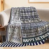 Retirement Gifts for Men Throw Blanket, Retired Gift for Dad, Grandpa, Coworker, Retirees, Happy Retirement Decoration - Coworker Leaving Farewell Going Away for Friends, Retired Blanket 50"X60"