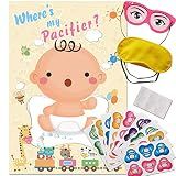 ADJOY Pin The Pacifier on The Baby Game - Baby Shower Party Favors Dummy Pin Game