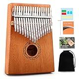 Kalimba Thumb Piano, YUNDIE Portable 17 Keys Mbira Finger Piano with Tune Hammer and Instruction,Musical Instruments Birthday Gift for Adult Beginners Professional(Brown)
