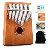 Kalimba Thumb Piano, YUNDIE Portable 17 Keys Mbira Finger Piano with Tune Hammer and Instruction,Musical Instruments Birthday Gift for Adult Beginners Professional(Brown)