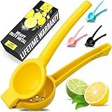 Zulay Kitchen Metal Lemon Squeezer - Handheld Lemon Juicer Squeezer - Easy to Use Citrus Juicer - Manual Press for Extracting the Most Juice Possible - Extracts Every Last Drop