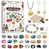 Crystal Advent Calendar 2024, 24 Gemstones, Rocks & Crystals - Christmas Advent Calendar Gemstone Collection with Gemstone Dig Kit for Christmas Countdown, Christmas Gift