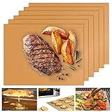 UBeesize Copper Grill Mats for Outdoor Grill, Set of 6 Heavy Duty Grill Mats, Non Stick BBQ Grill Mats & Baking Mats, Resuable and Easy to Clean, Works on Gas Charcoal and Electric BBQ-15.75 x 13 Inch