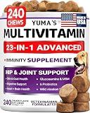 Dog Vitamins and Supplements, 240 Treats, Dog Multivitamin with Glucosamine