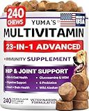 Dog Multivitamin Chewable with Glucosamine - 240 Treats - Dog Vitamins and Supplements - Senior & Puppy Multivitamin for Dogs - Hip & Joint Support - Immune Health, Skin, Heart, Digestion, Probiotics