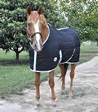 Jeffers Equine Closed Front Horse Stable Blanket, 72 Inch – Warm Insulated Stall & Barn Layer, Lightweight Polyfill Winter Blanket for Horses, Indoor Use, Travel, Grooming – Black Silver