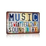 JBYMsign Vintage Music Is What Feelings Sound Like Metal Sign Tin Signs