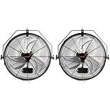 VEVOR 18 Inch Wall Mount Fan, 3-Speed IP44 Waterproof Industrial Fan, Max. 4150 CFM for Outdoor, Commercial, Residential, Greenhouse, Workshop, ETL Listed, 2-Pack
