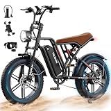 XPlorer Electric Bike Peak 750W - 65+ Miles Long Range Electric Bike for Adults - Reaches 25MPH, 48V 13Ah Battery, Full Suspension, 7-Speed All-Terrain 16" & 20" Fat Tire Electric Motorcycle Dirt Bike