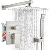 gotonovo Shower Faucet Set with Handheld Spray Brushed Nickel,10'' Head