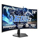 SANSUI 24 Inch Curved 160Hz Gaming Monitor,1500R Curved Gaming Monitor