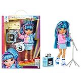 Rainbow High Jr High Rock Band - Skyler, Blue 9” Fashion Doll with Microphone Plus Stand and Amp, Customize with Stickers, Posable, Great Toy Gift for Kids Ages 4+