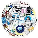 50Pcs Programmer Stickers Funny Programming Coding Vinyl Decals for Laptop Water Bottles Journals Developers IT Students Tech Lovers Computer Desks and Software Engineers