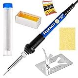 Soldering Iron Kit, 60W Soldering Iron Adjustable Temperature 5-in-1, Solder Wire, Stand, Rosin Paste Flux, Sponge, Fast Heating, Desoldering Electronic Repair DIY Hobby 120V US Plug