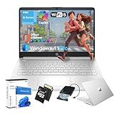 HP 2025 Business Laptop Computer - w/Microsoft Office Lifetime & External DVD Drive • 16GB RAM • 128GB UFS & 256GB Extend Micro SD • Intel 4-Core Processor • HD Display • Win11 Pro(Silver)