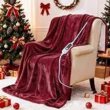 Heated Blanket Electric Throw, 50" x 60" with 5 Levels & 10 Hours Auto Off, Extremely Soft Flannel Warm Blanket Gifts Over-Heat Protection, ETL Certified Machine Washable