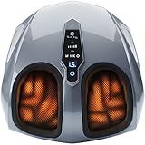 MIKO Foot Massager Machine with Deep-Kneading, Compression, Shiatsu, and Heat for Plantar Fasciitis, Neuropathy - Fits up to Men Size 12