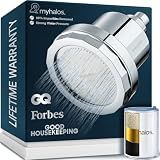 MyHalos® Filtered Shower Head, Shower Head Filter for Hard Water (Chrome)