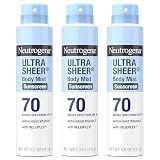 Neutrogena Ultra Sheer Dry Touch Sunscreen Spray, SPF 70, 3 x 5 oz