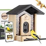 TT Nature Bird Feeder with Camera, Upgraded 1.5L Smart Birdhouse Al Identify for 10000 Plus Species, Auto Capture & Real-time Notifications, Ideal Gift for Bird Lovers (Iron Roof)