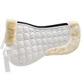 TNDCKP Foam Half Pad for English Saddles Shock-Absorbing Gel Saddle Pad for Dressage, Jumping & Training Breathable, Non-Slip, Lightweight Horse Saddle Pad (White)