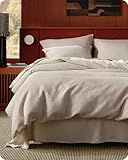 Bedsure Cotton Duvet Cover King - 100% Cotton Waffle Weave Linen Color Duvet Cover, GentleSoft™ and Breathable King Bedding Set for All Season, 3 Pieces, 104"x90"