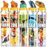 JOYIN 69 Pcs Small Animal Figures, Mini Jungle Toy Set with Sensory Bin, Realistic Wild Forest Playset, Zoo, Ocean, Farm Animals Figurines, Dinosaur Party Favors, Easter Gifts for Boys and Girls 3-5
