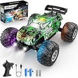 Remote Control Car All-Terrain 1:18 Rc Car with LED Lights 2 Batteries