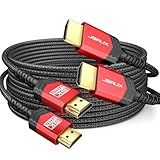JSAUX 10K 8K HDMI Cable 2.1 10FT 2-Pack, 8K@60Hz Ultra High Speed 4K@120Hz