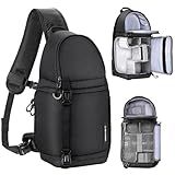 K&F Concept Camera Sling Bag Crossbody Bag Camera Shoulder Backpack DSLR/SLR/Mirrorless Photography Bags Compatible with Canon/Nikon/Sony/Fuji/Gopro/DJI
