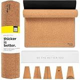 Luxury Cork Yoga Mat - Non Slip, Extra Thick Grip. Extra Large & Long. More Comfort and Support. Tough Enough For Hot Yoga. Cork + Natural Rubber, Non Toxic and Eco Friendly. Optional Alignment Lines.
