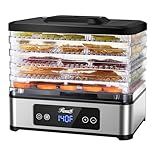 Rosewill Compact Food Dehydrator, 5 Stackable Trays with Adjustable 48H Timer and Temperature Control - 400W Electric Food Dryer for Jerky, Fruits, Herbs, Veggies, Meat & Dog Treats