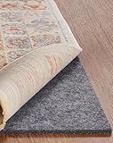 Veken Non Slip Cushioned Rug Pad Gripper 8 x 10 Ft, Felt and Silicone Backing, 1/4" Thick Carpet Liner for Hardwood Floors and Finishes, Under Area Rugs Anti Skid Mat, Keep Rugs Safe and in Place